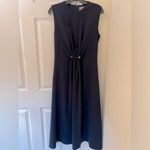 LELA ROSE pleated gem midi dress